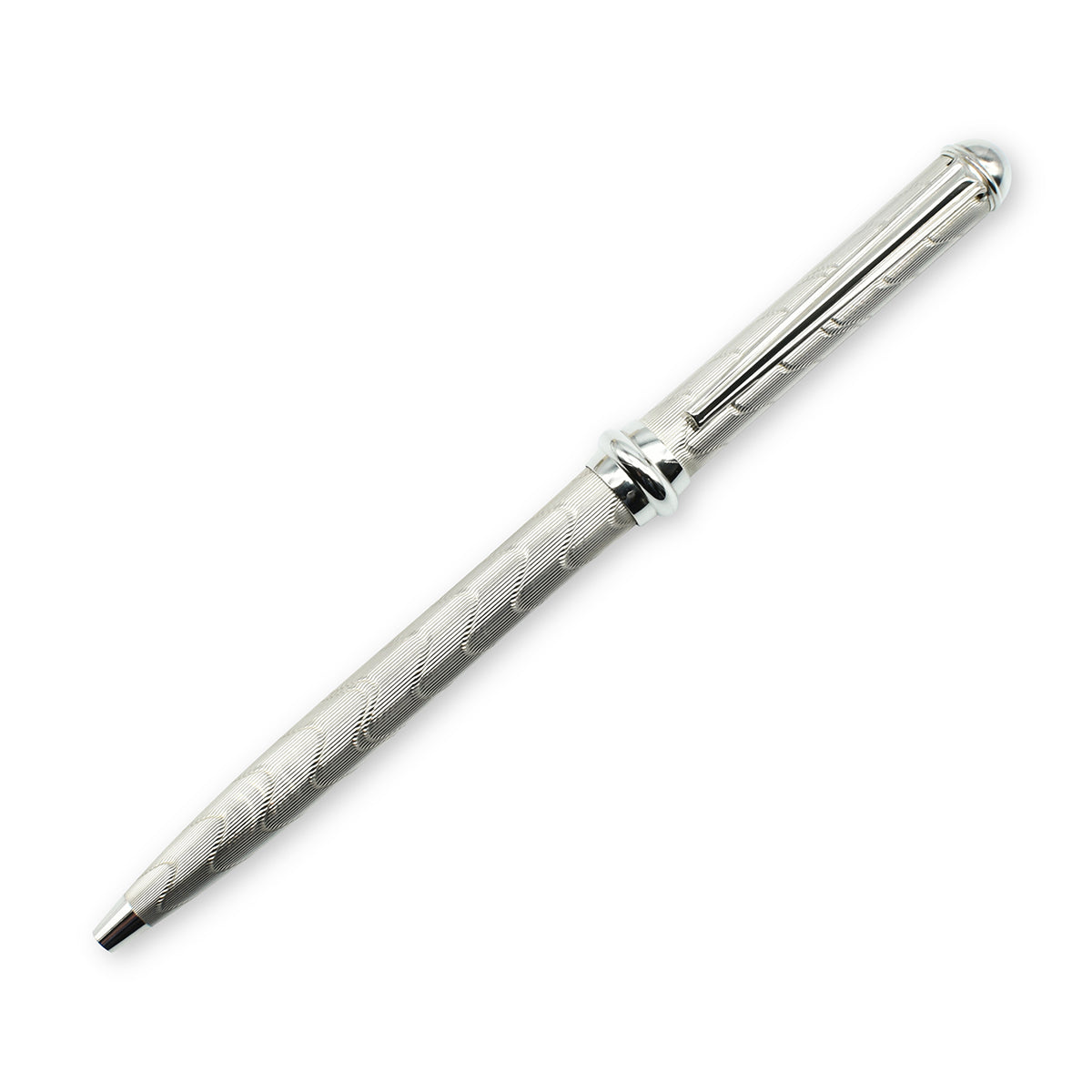 Japanese Sterling Silver 925 Pen Wave Pattern Engine Tan